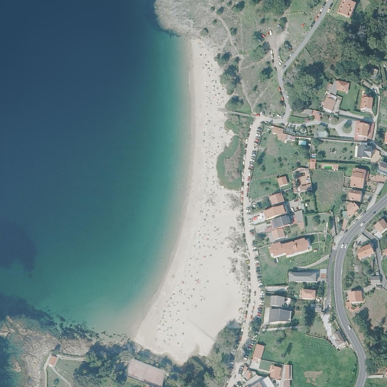 Aerial map of Praia da Ornanda