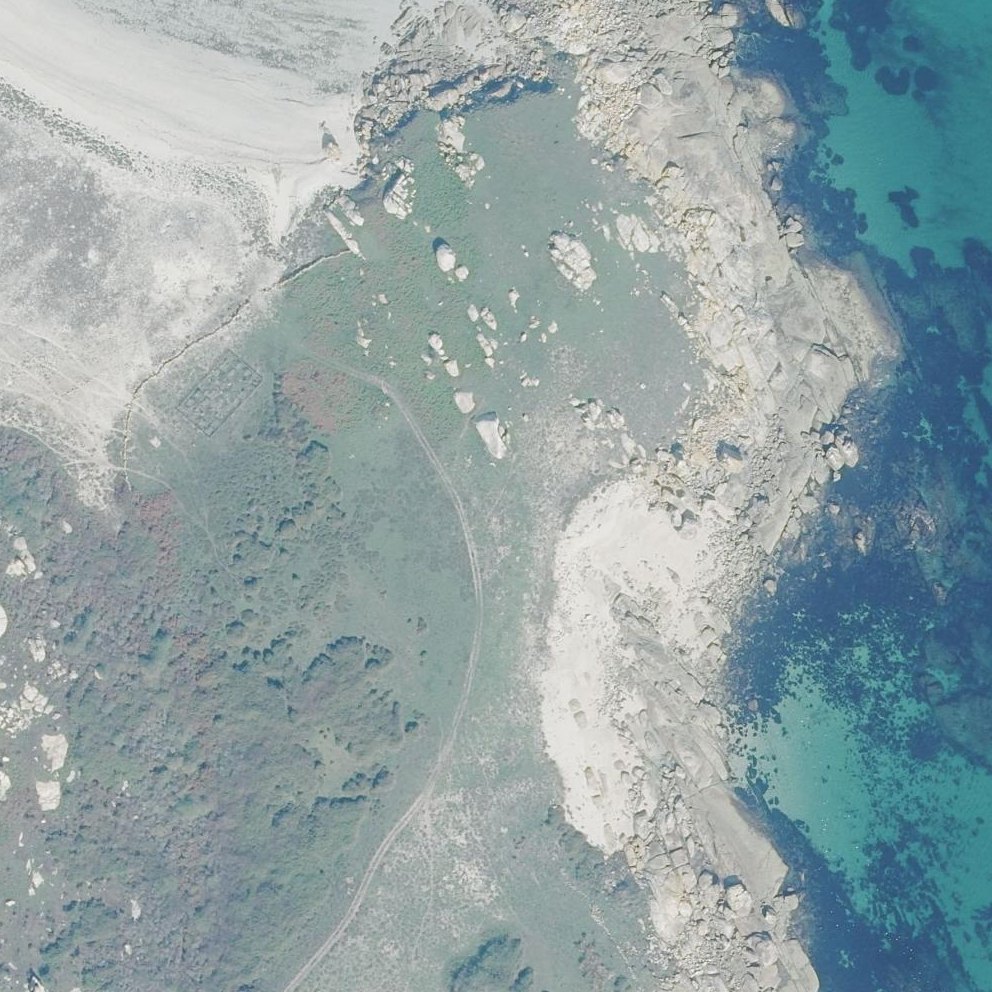 Aerial map of Praia da Perna do Prado