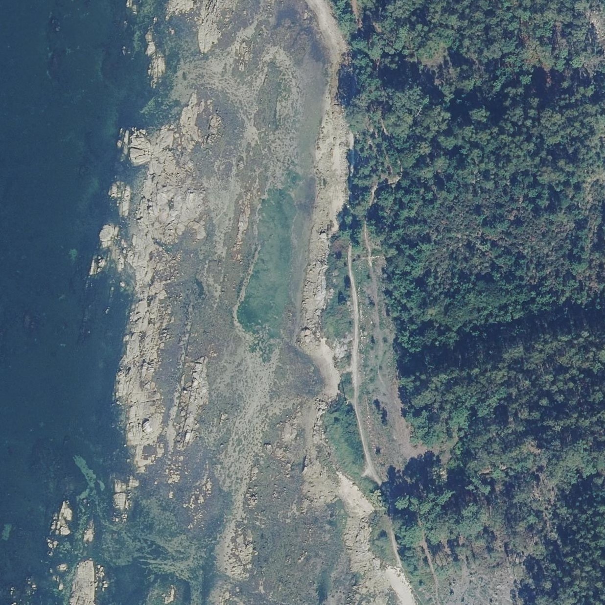 Aerial map of Praia da Porqueira