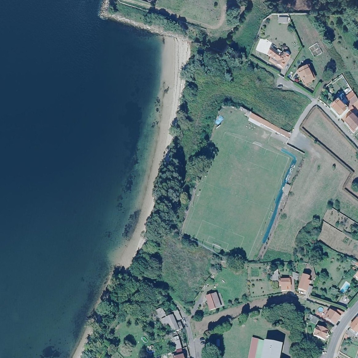Aerial map of Praia da Ribeira de Barallobre