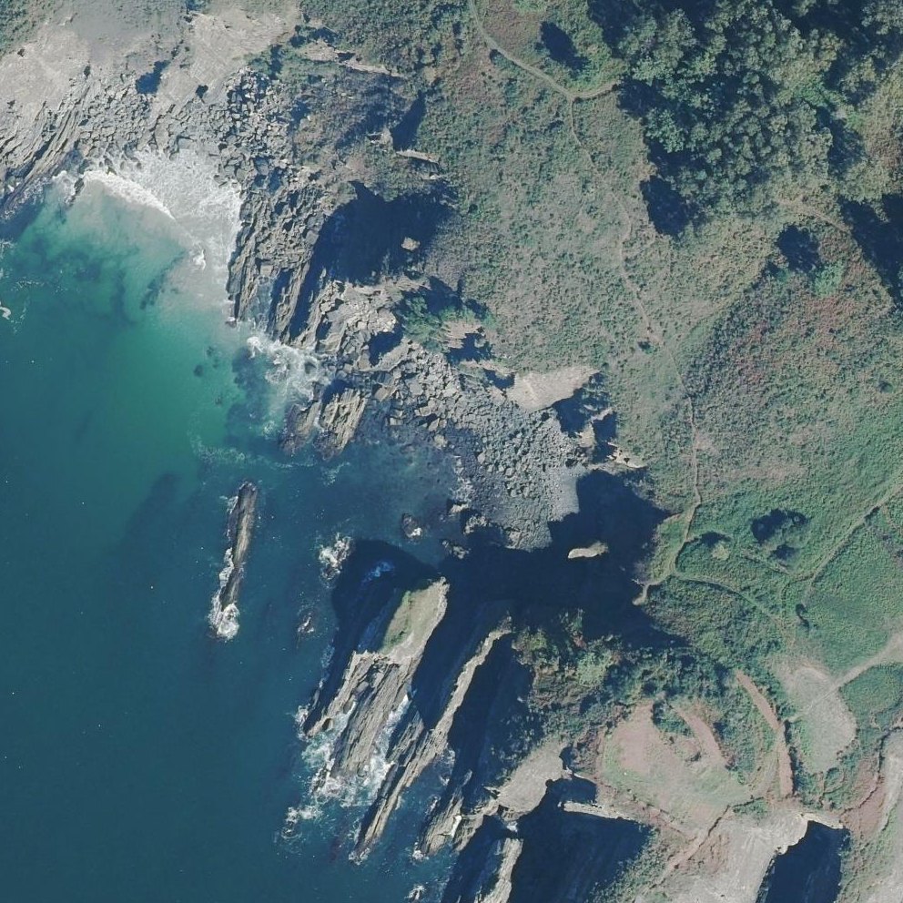 Aerial map of Praia da Ribeira de Santa Mariña
