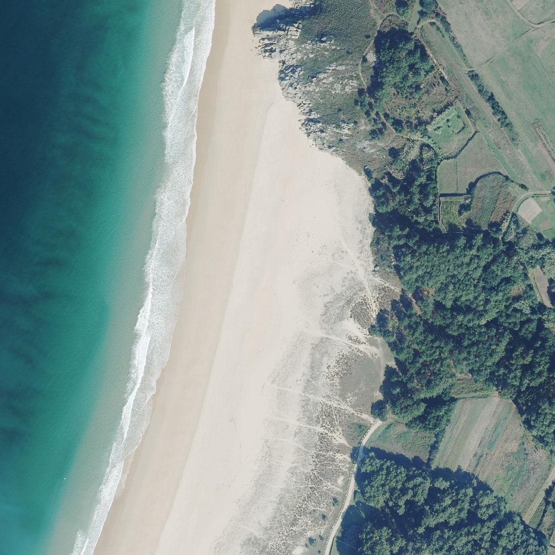 Aerial map of Praia das Furnas
