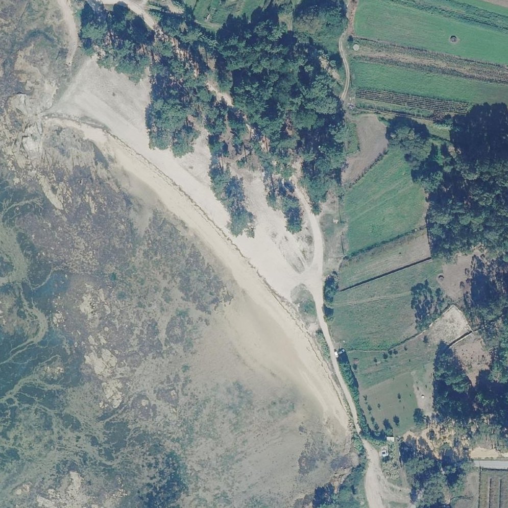 Aerial map of Praia das Patiñas