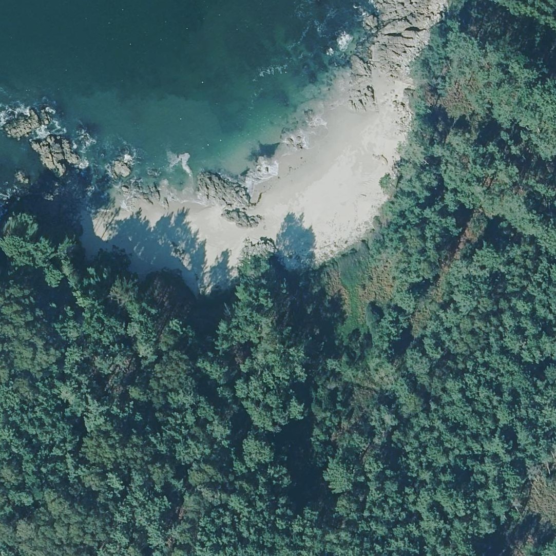 Aerial map of Praia das Raias