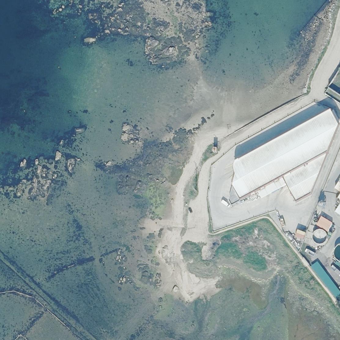 Aerial map of Praia das Saíñas