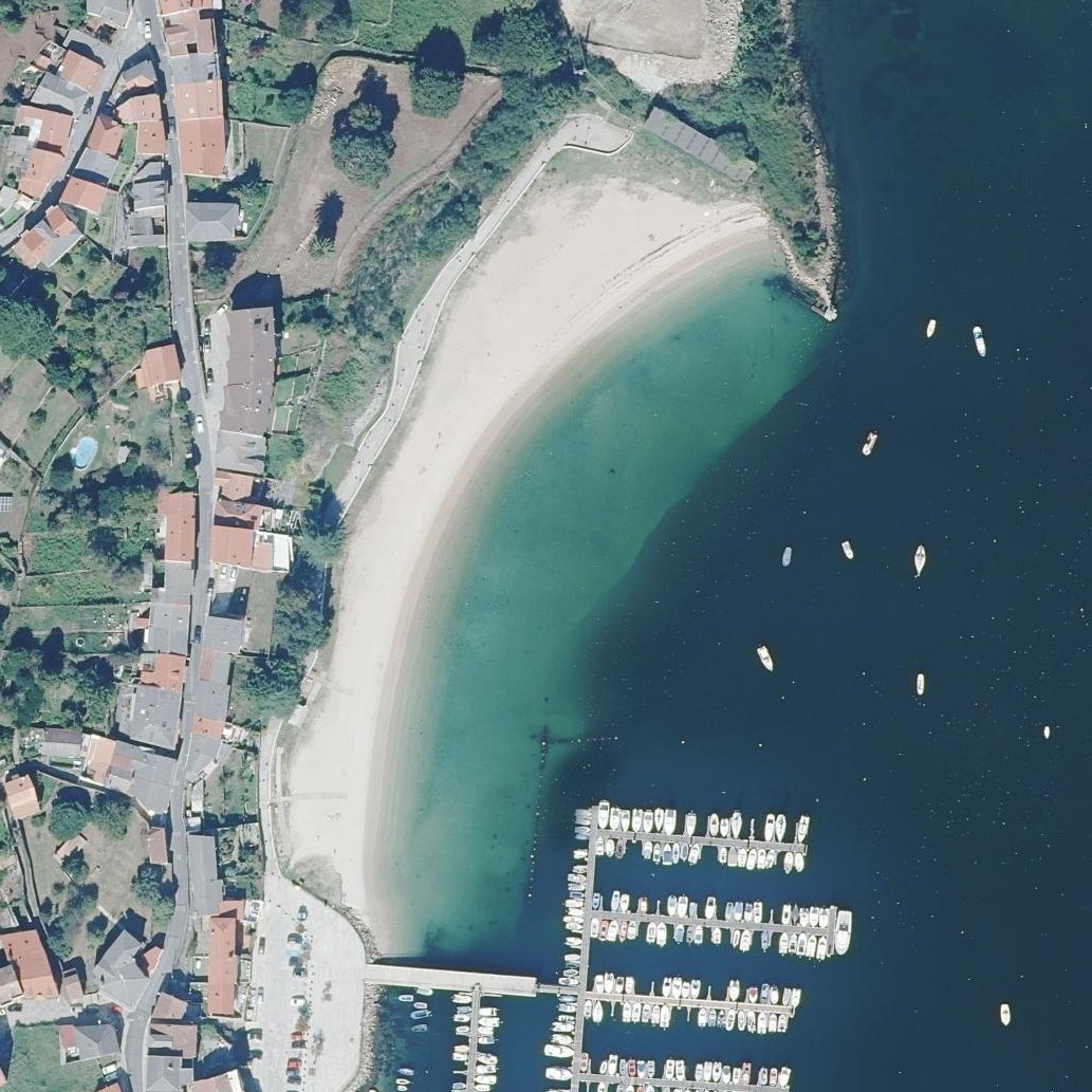 Aerial map of Praia de a Graña