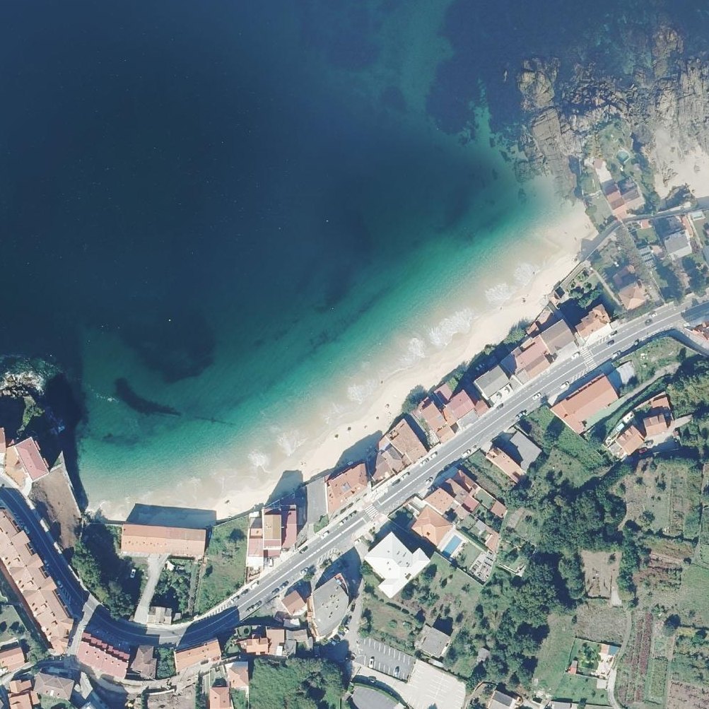 Aerial map of Praia de Agrelo