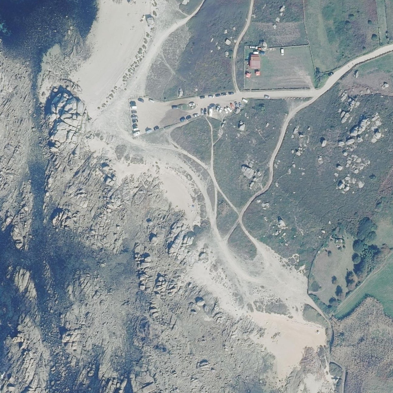 Aerial map of Praia de Aguieira