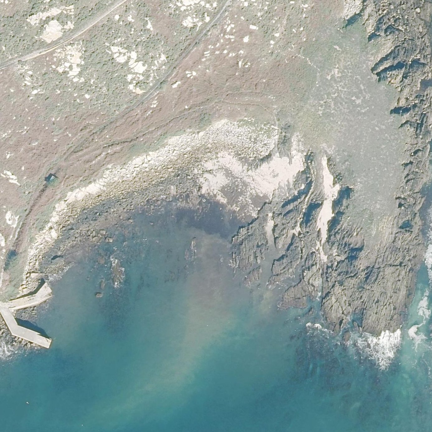 Aerial map of Praia de Area das Cunchas