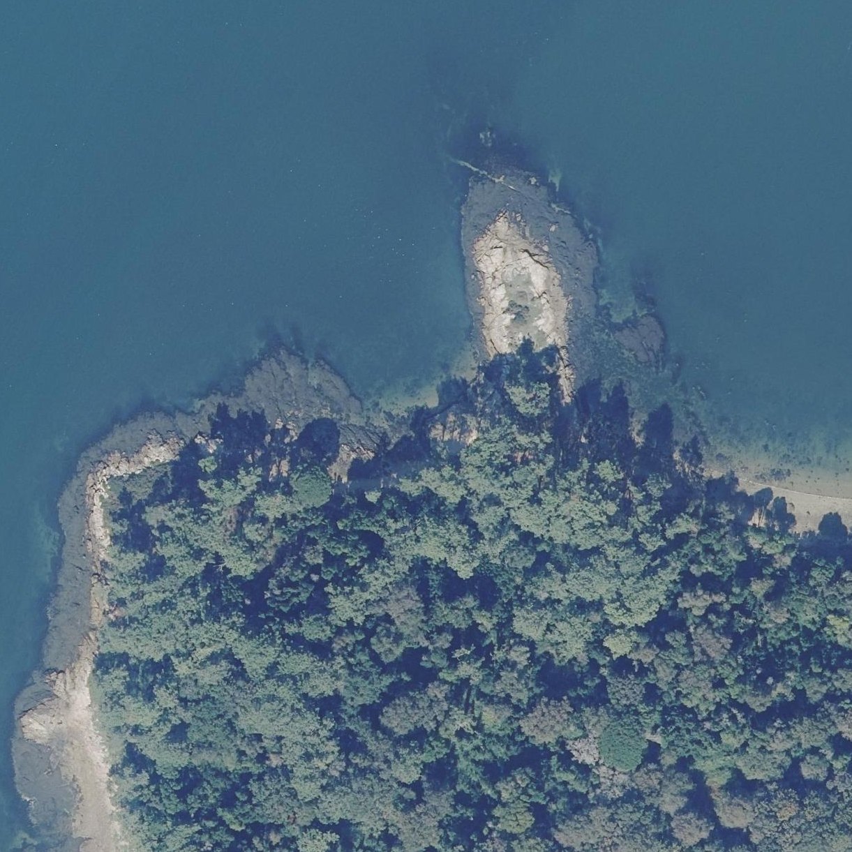 Aerial map of Praia de Area Grosa