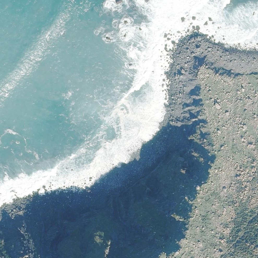 Aerial map of Praia de Area Negra de Teixidelo