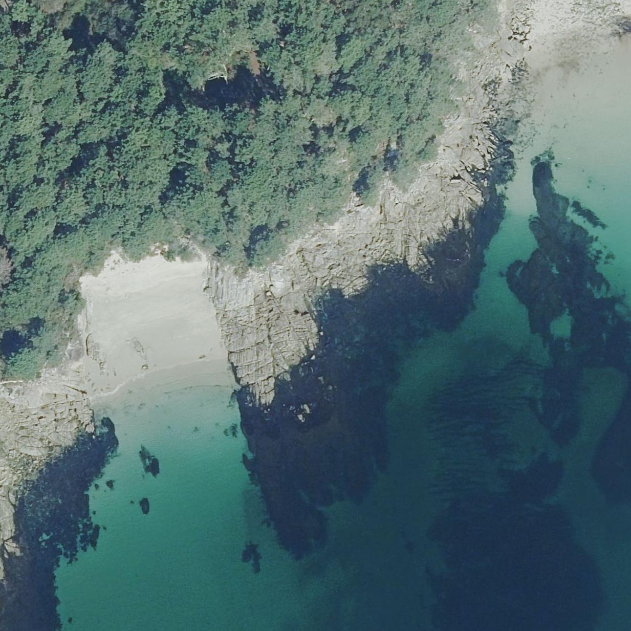 Aerial map of Praia de Area Triga