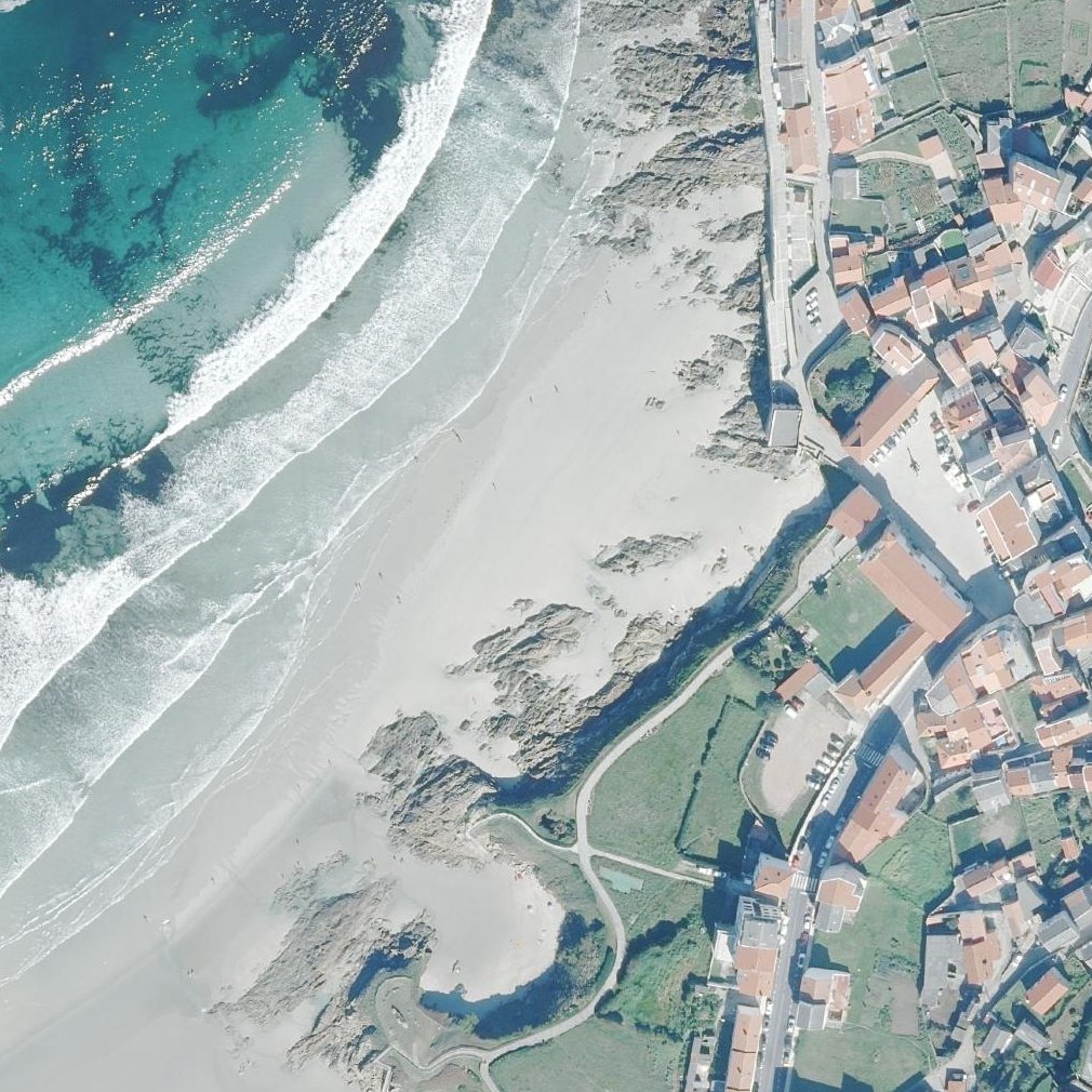 Aerial map of Praia de Arnela