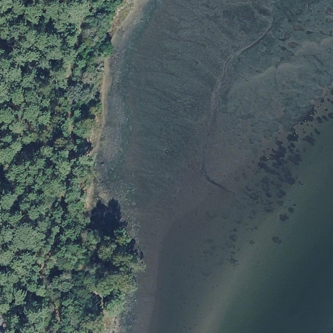 Aerial map of Praia de Arnela
