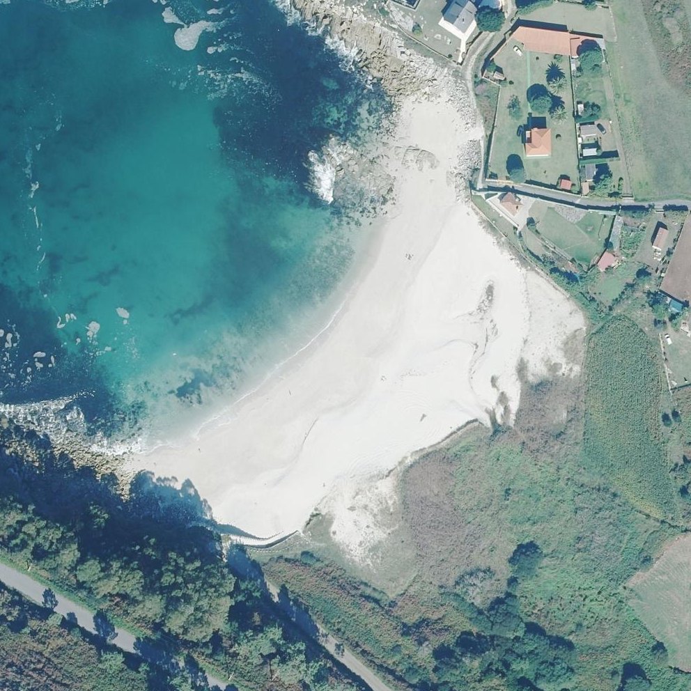 Aerial map of Praia de Barizo