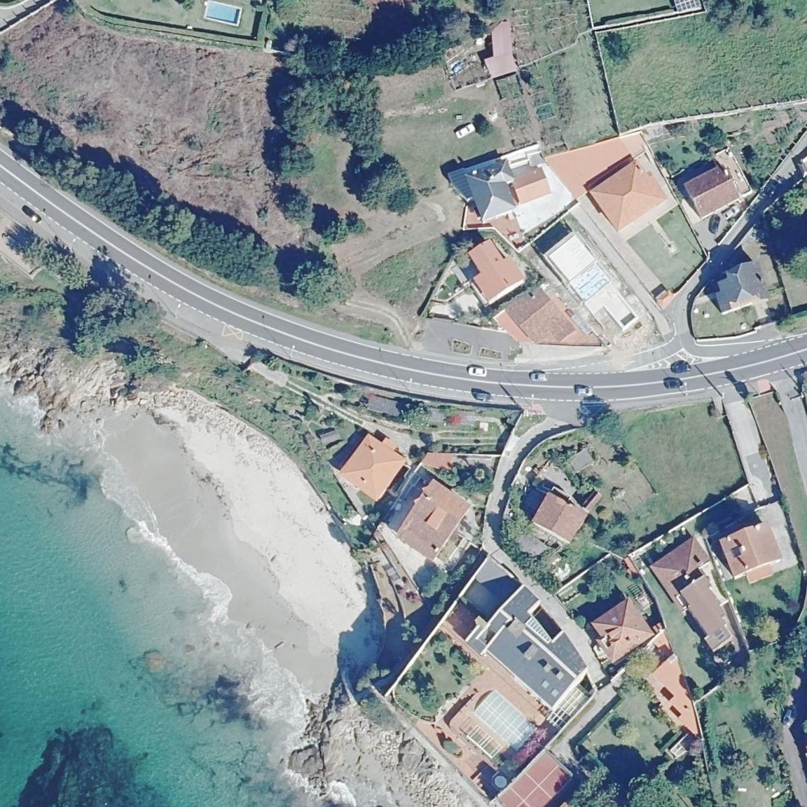 Aerial map of Praia de Barreiros