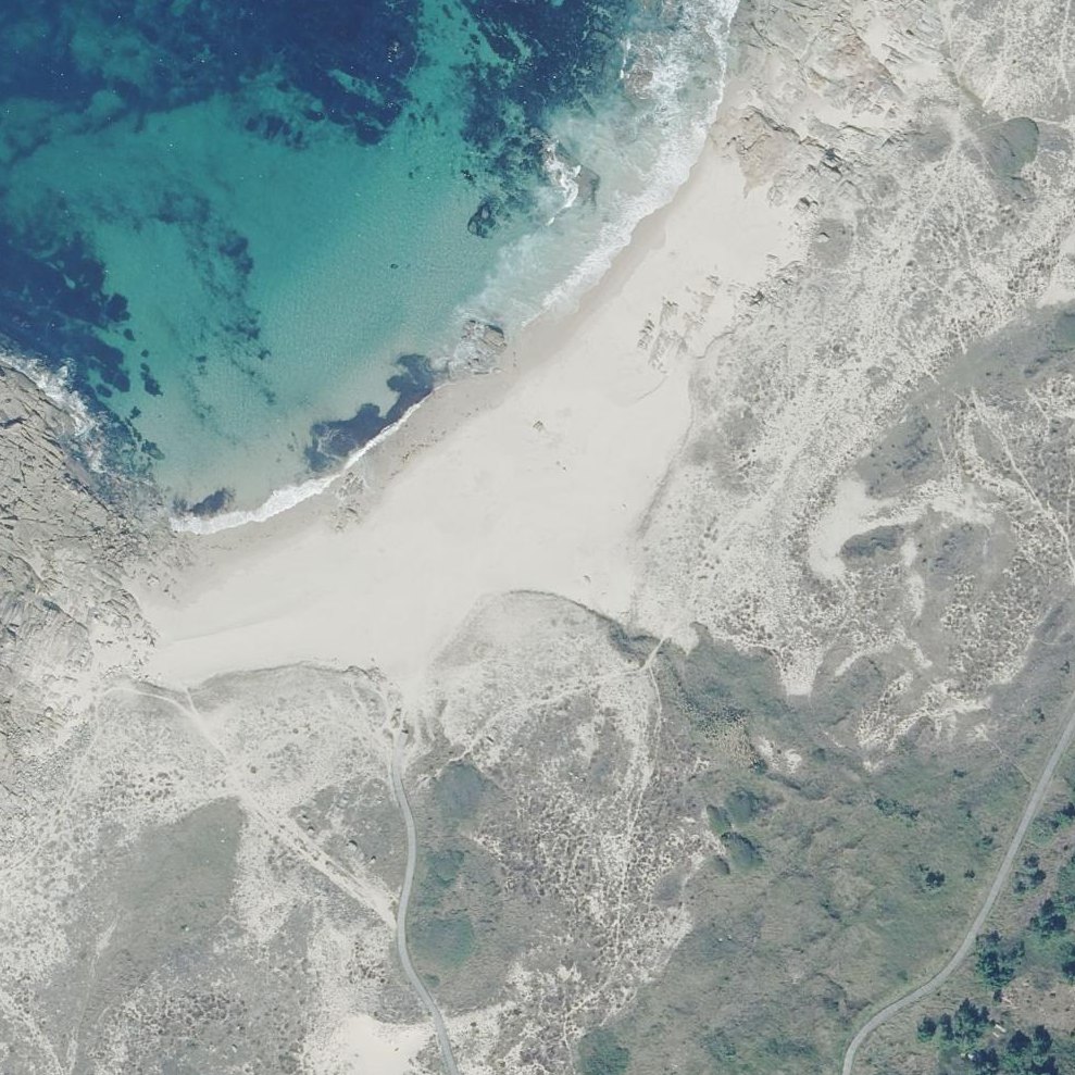 Aerial map of Praia de Basoñas