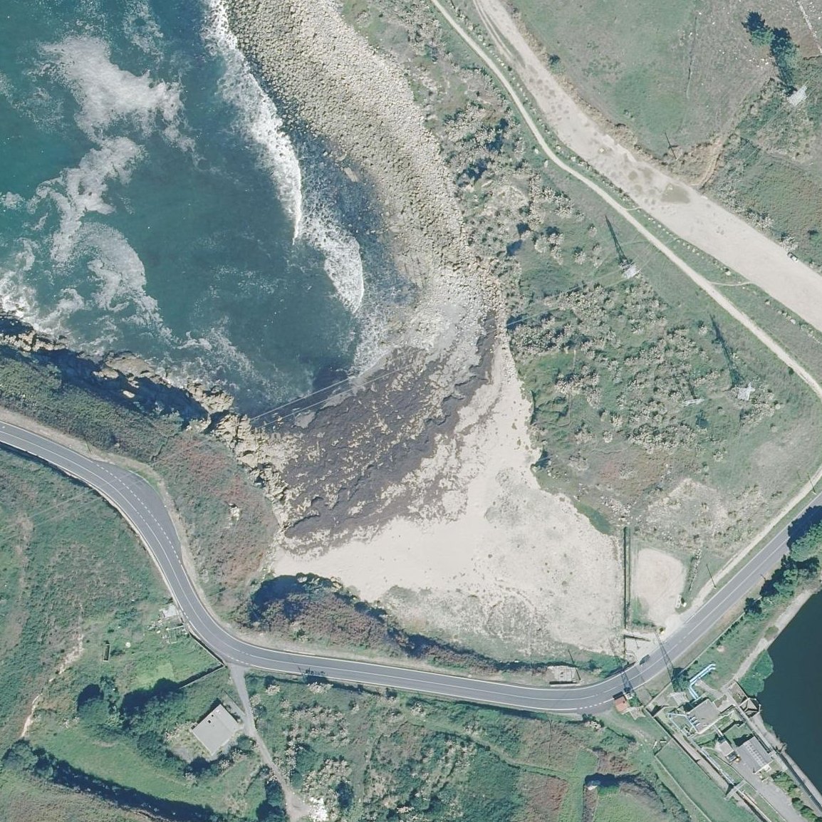 Aerial map of Praia de Bens