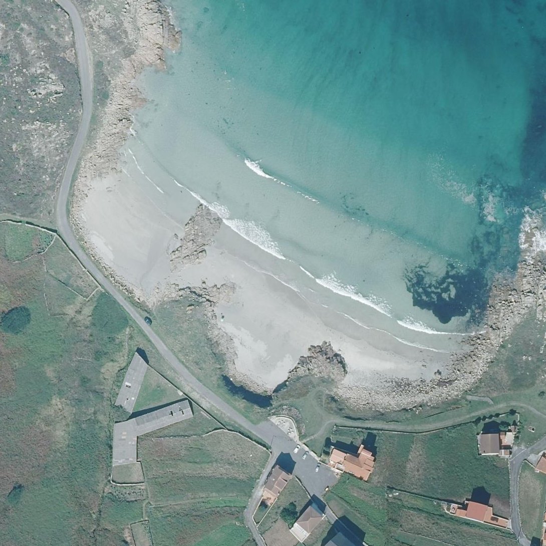 Aerial map of Praia de Braña de Lazo