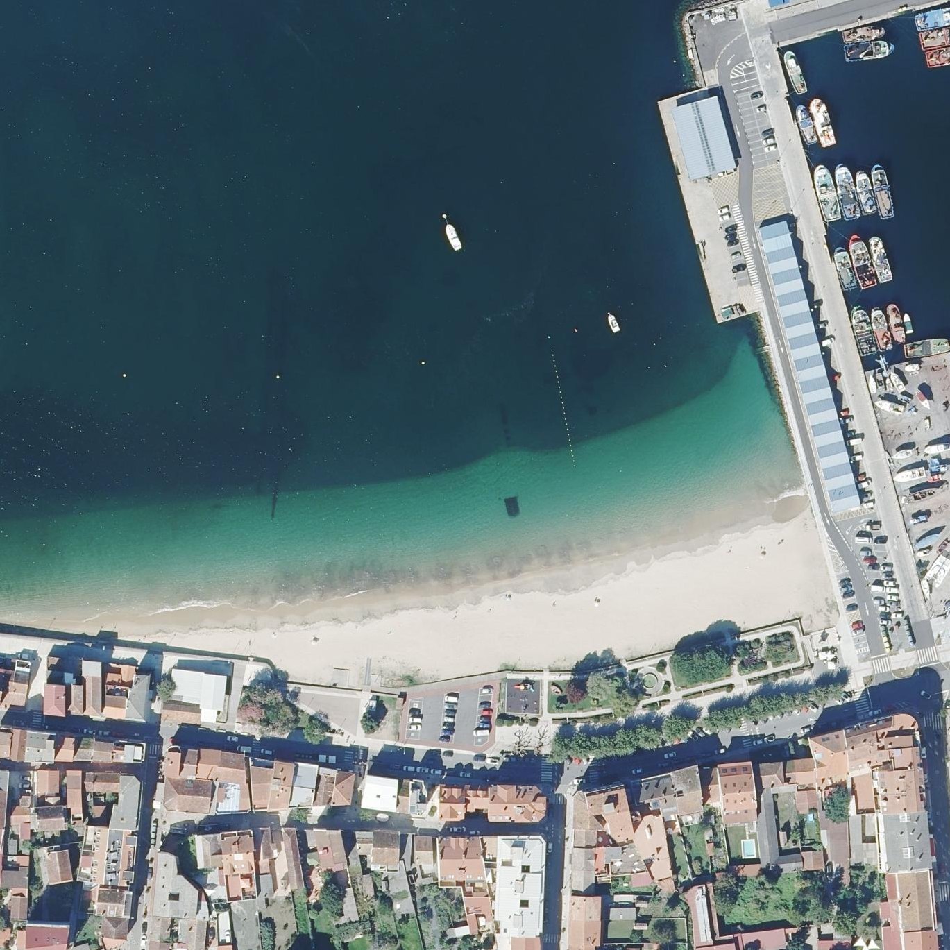 Aerial map of Praia de Bueu