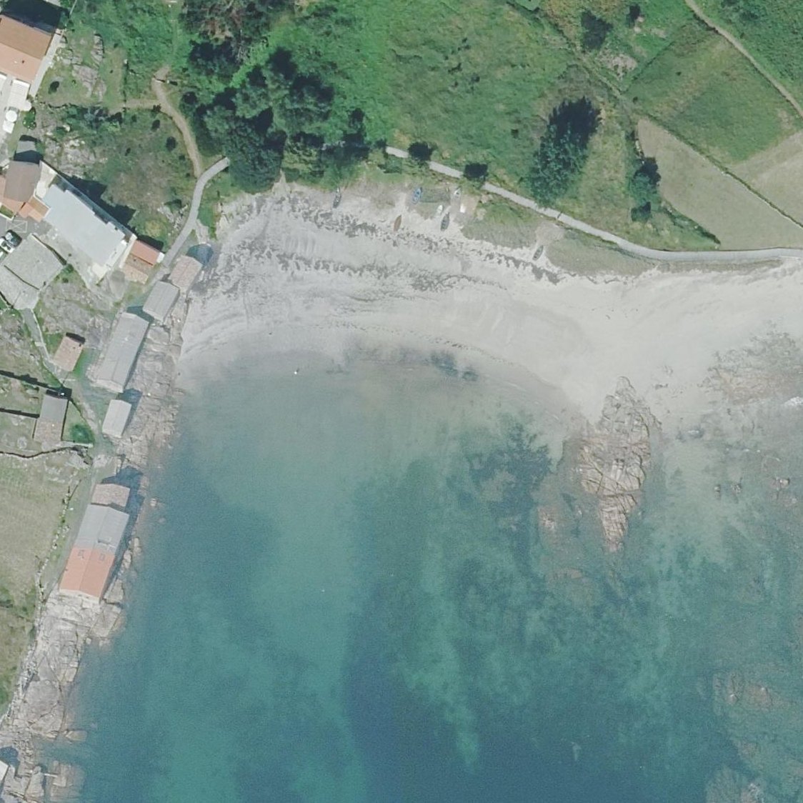 Aerial map of Praia de Cabalicas