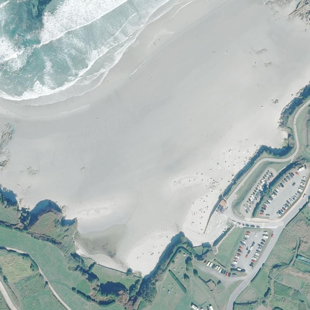 Aerial map of Praia de Caión