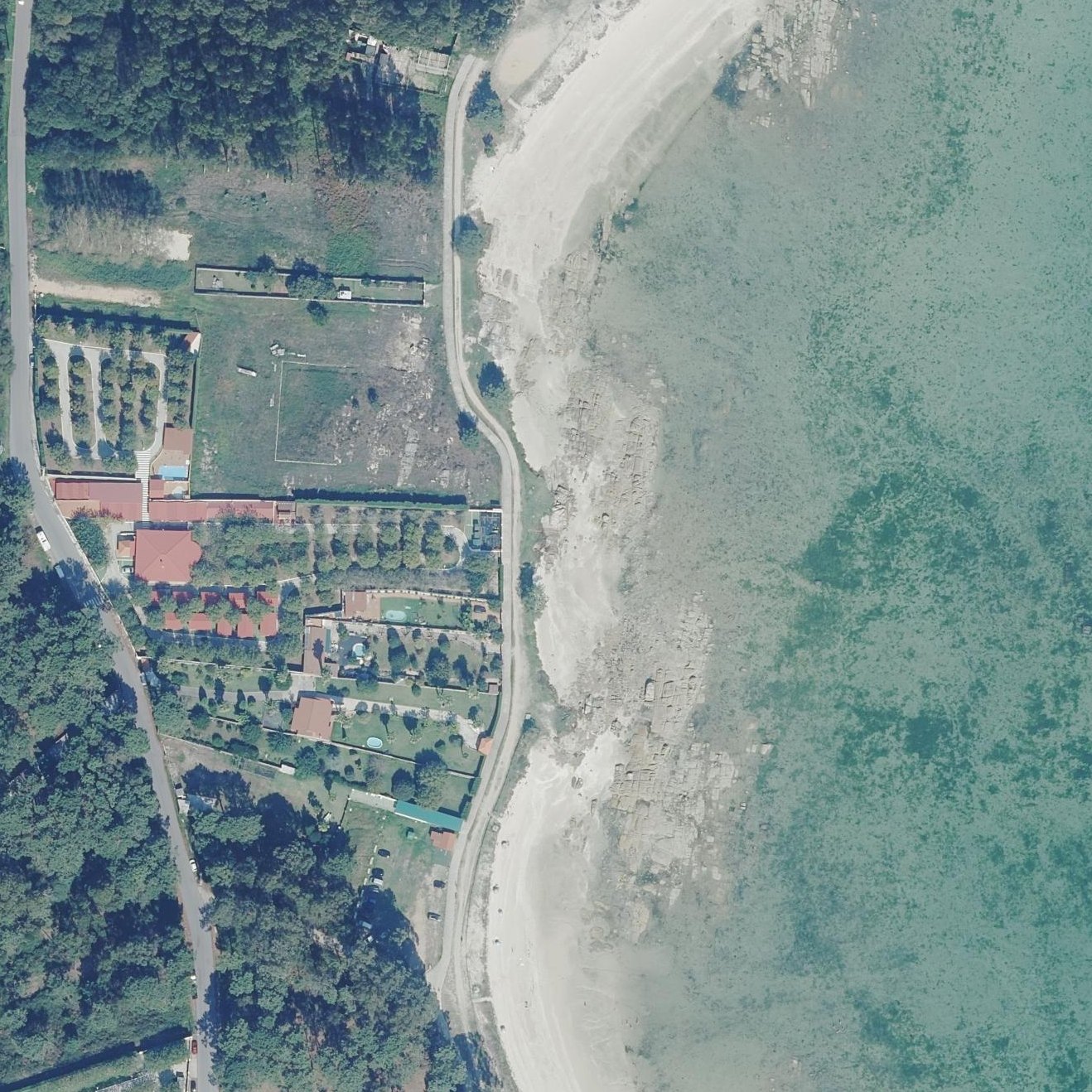 Aerial map of Praia de Camaxiñas
