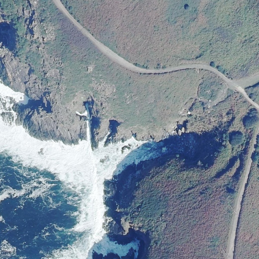 Aerial map of Praia de Caniveliños do Norte