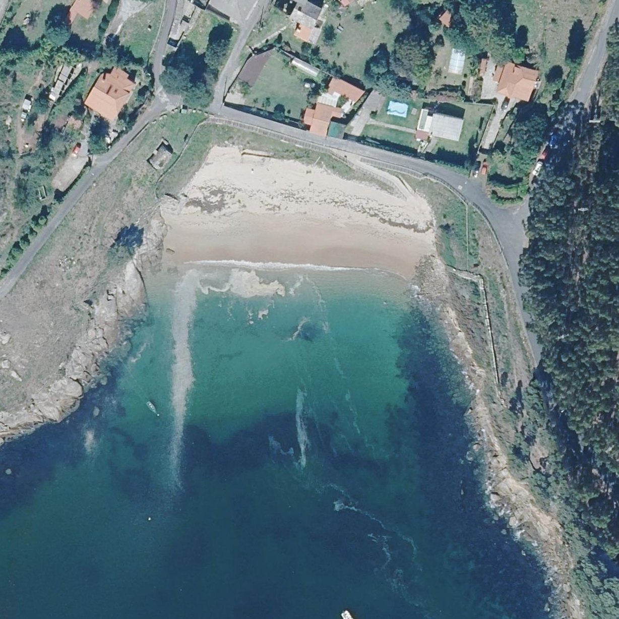 Aerial map of Praia de Cariño