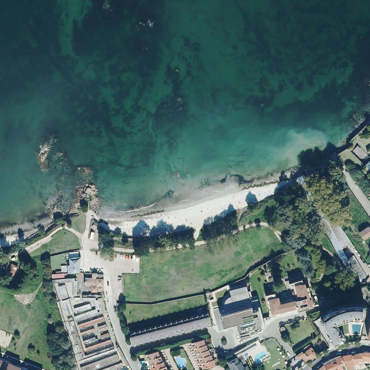Aerial map of Praia de Carril