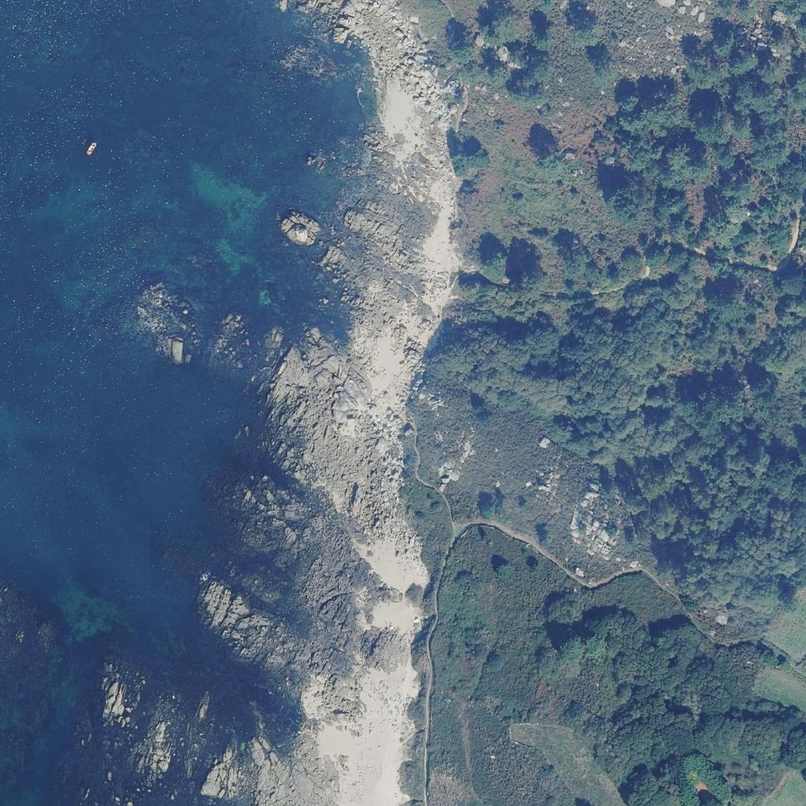 Aerial map of Praia de Castiñeira