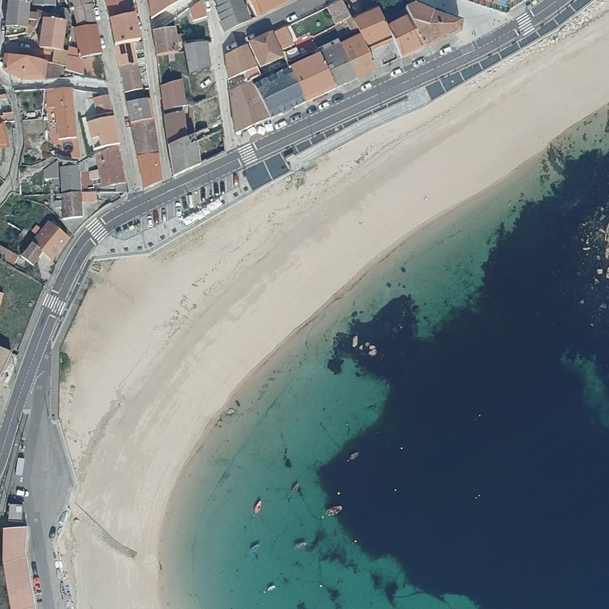 Aerial map of Praia de Castiñeiras