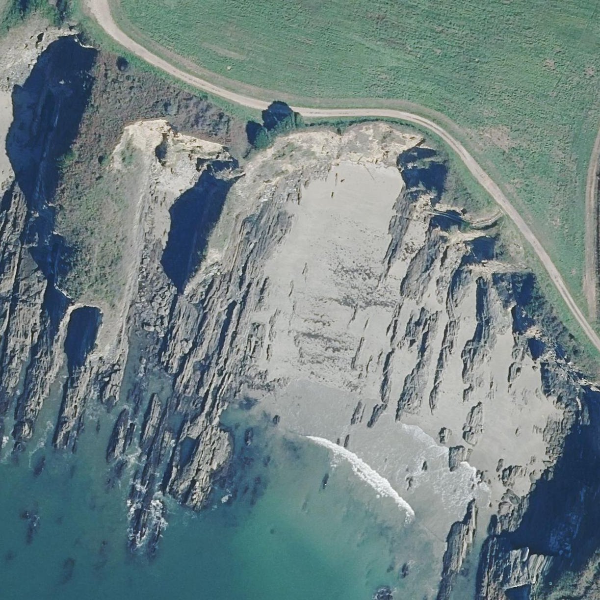 Aerial map of Praia de Centeás