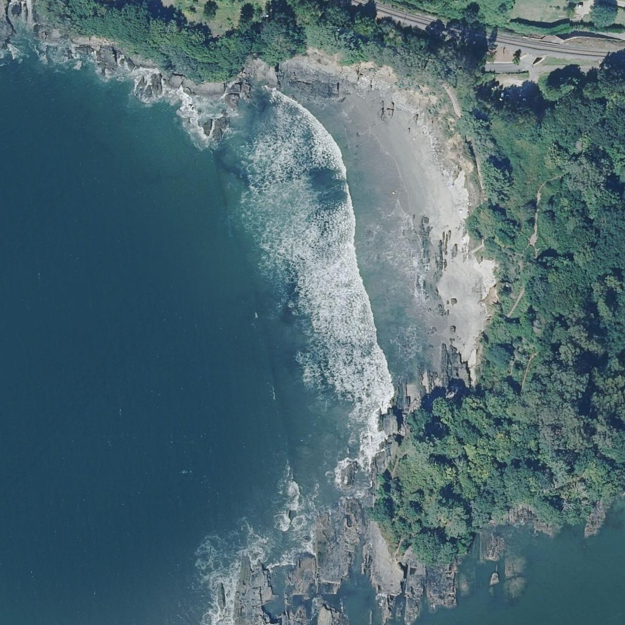 Aerial map of Praia de Chamoso