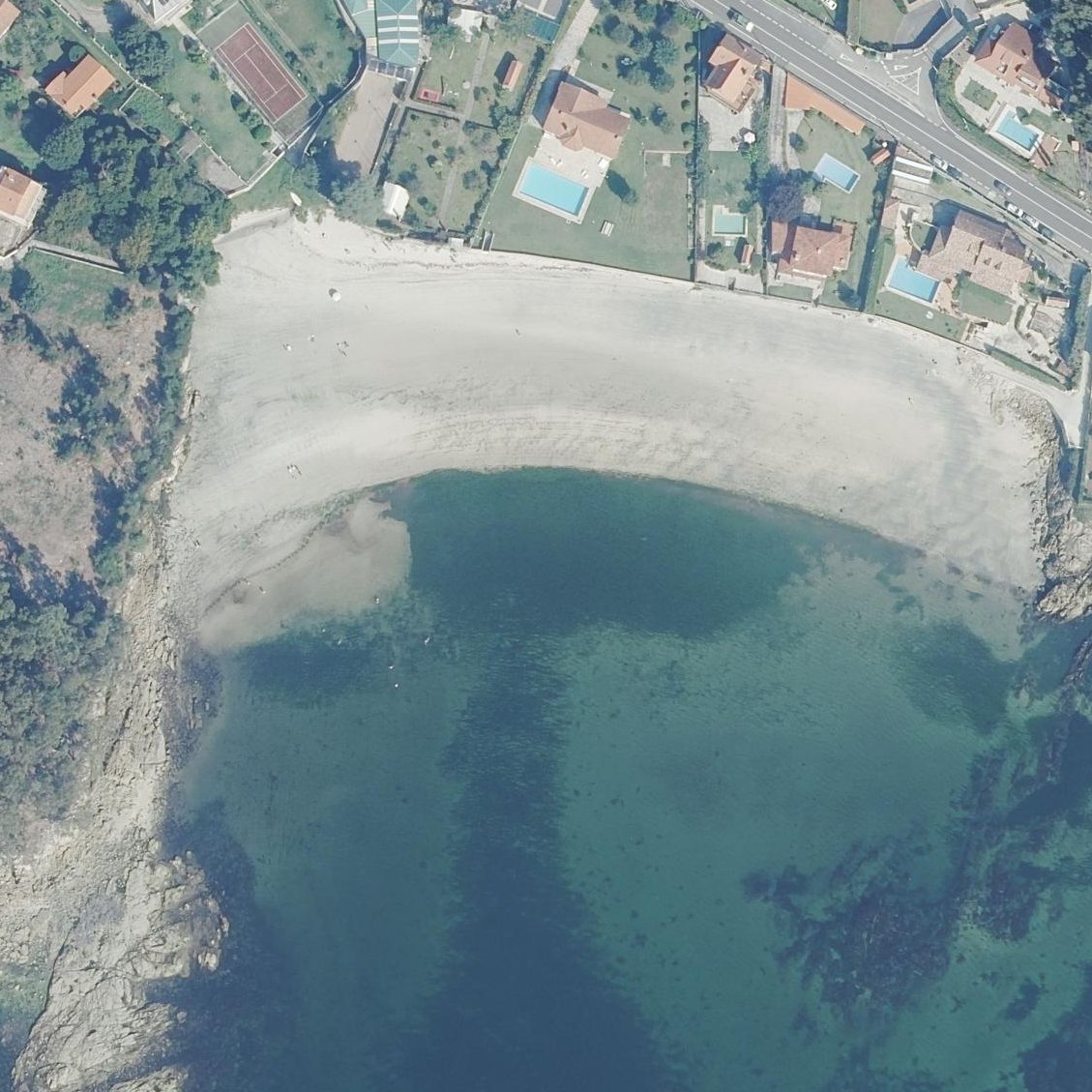 Aerial map of Praia de Chancelas