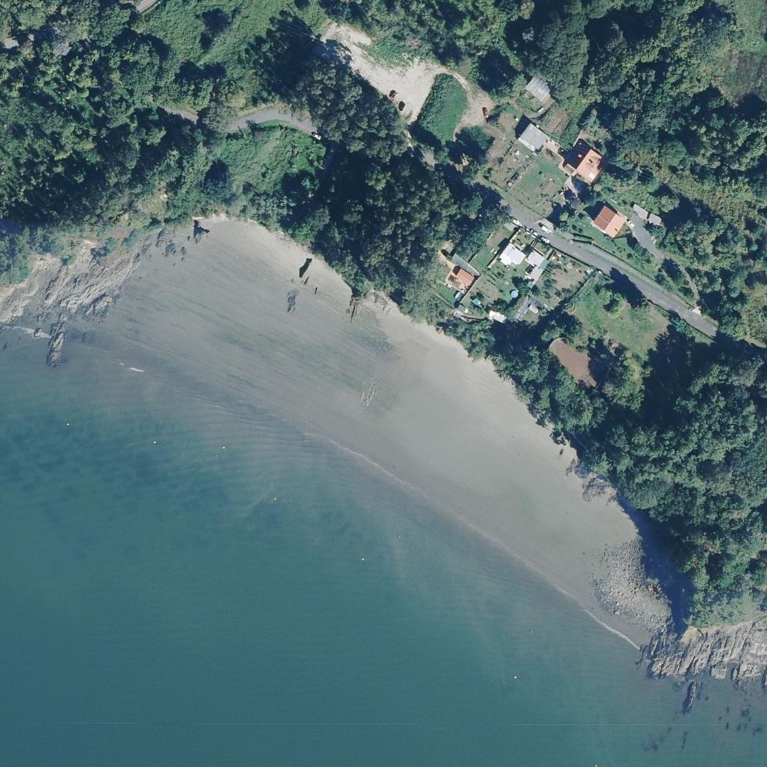 Aerial map of Praia de Coído