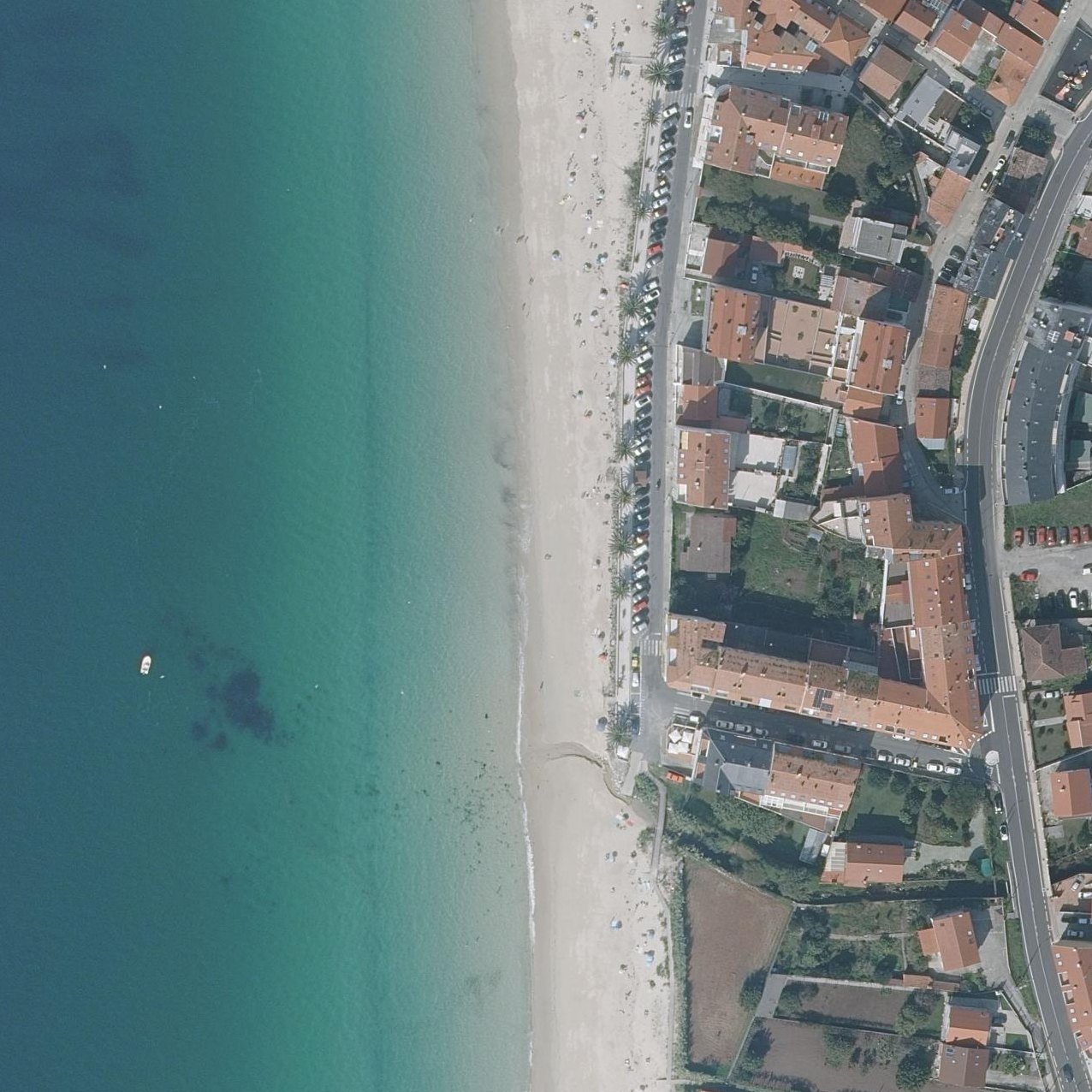 Aerial map of Praia de Coira