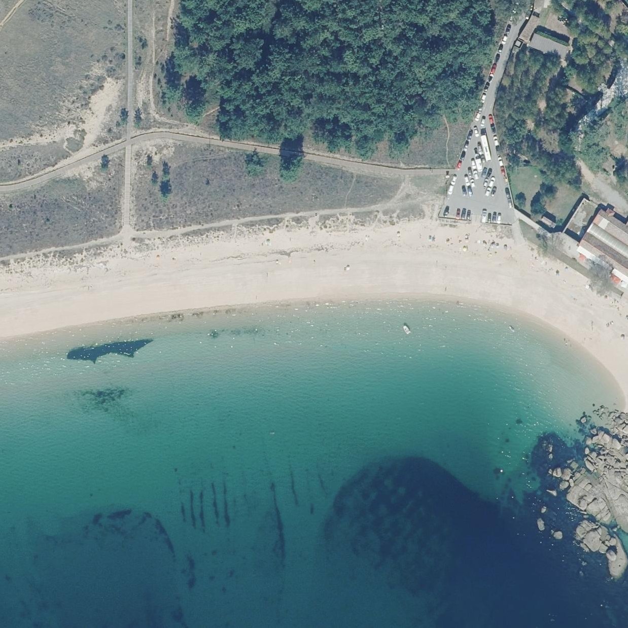 Aerial map of Praia De Coroso