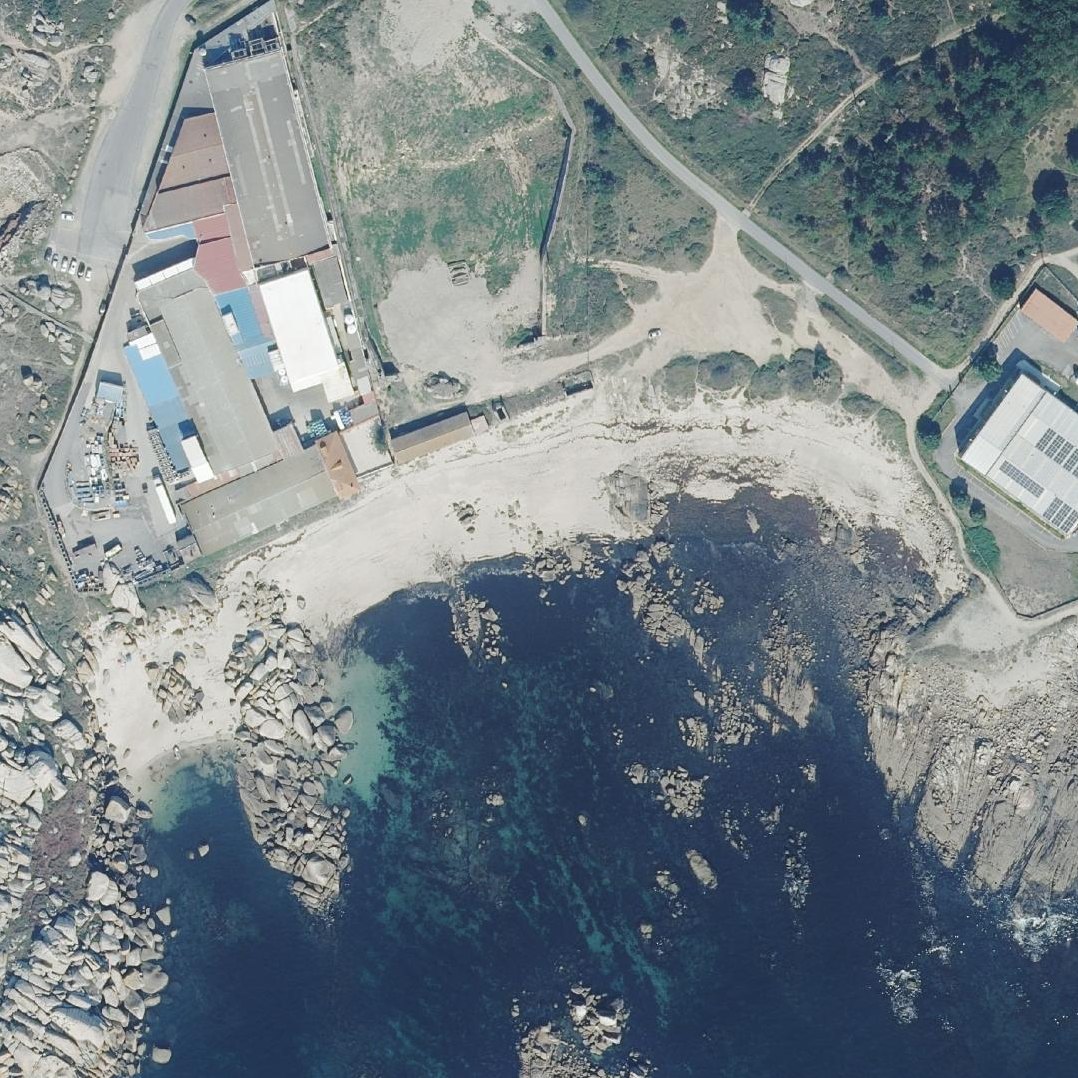 Aerial map of Praia de Couso