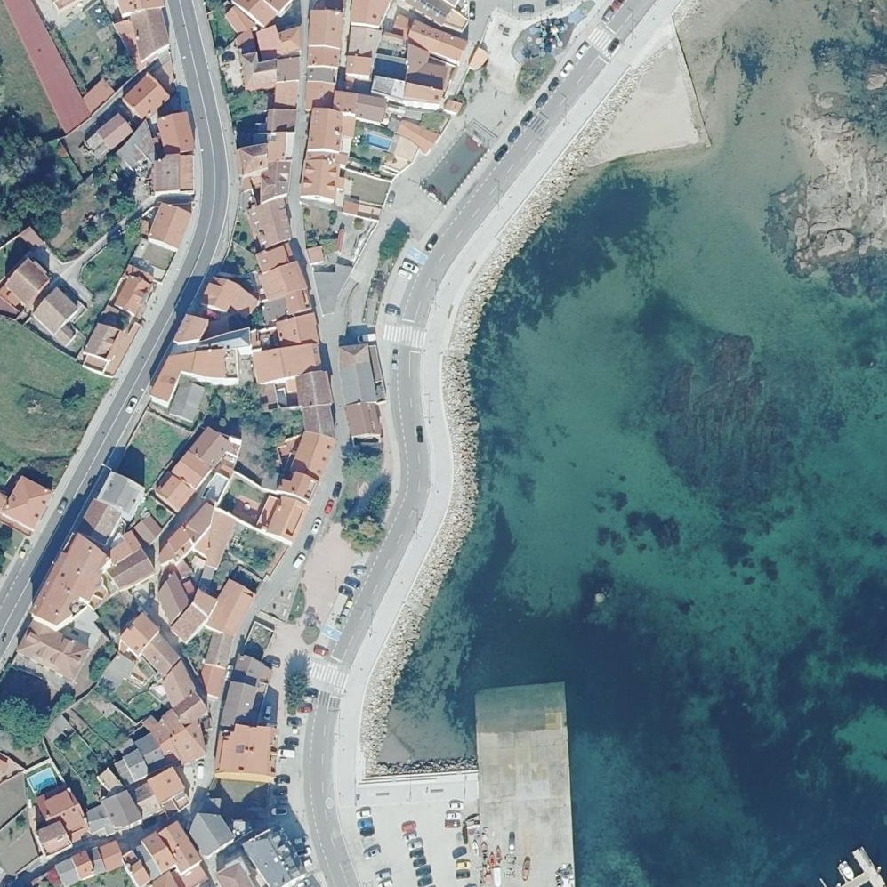 Aerial map of Praia de Cruces