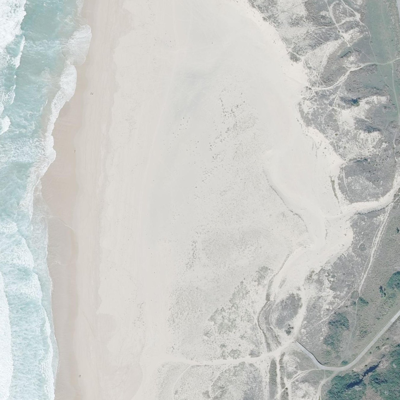 Aerial map of Praia de Doniños