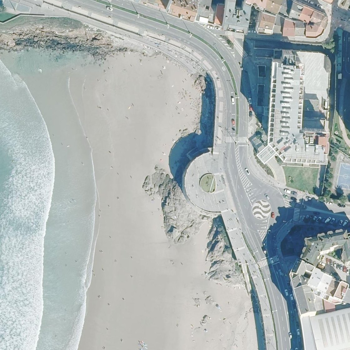 Aerial map of Praia de las Amorosas