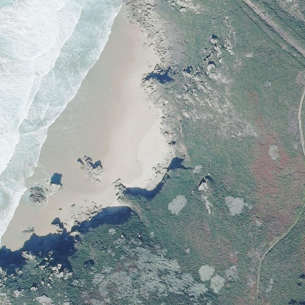 Aerial map of Praia de Lumebó