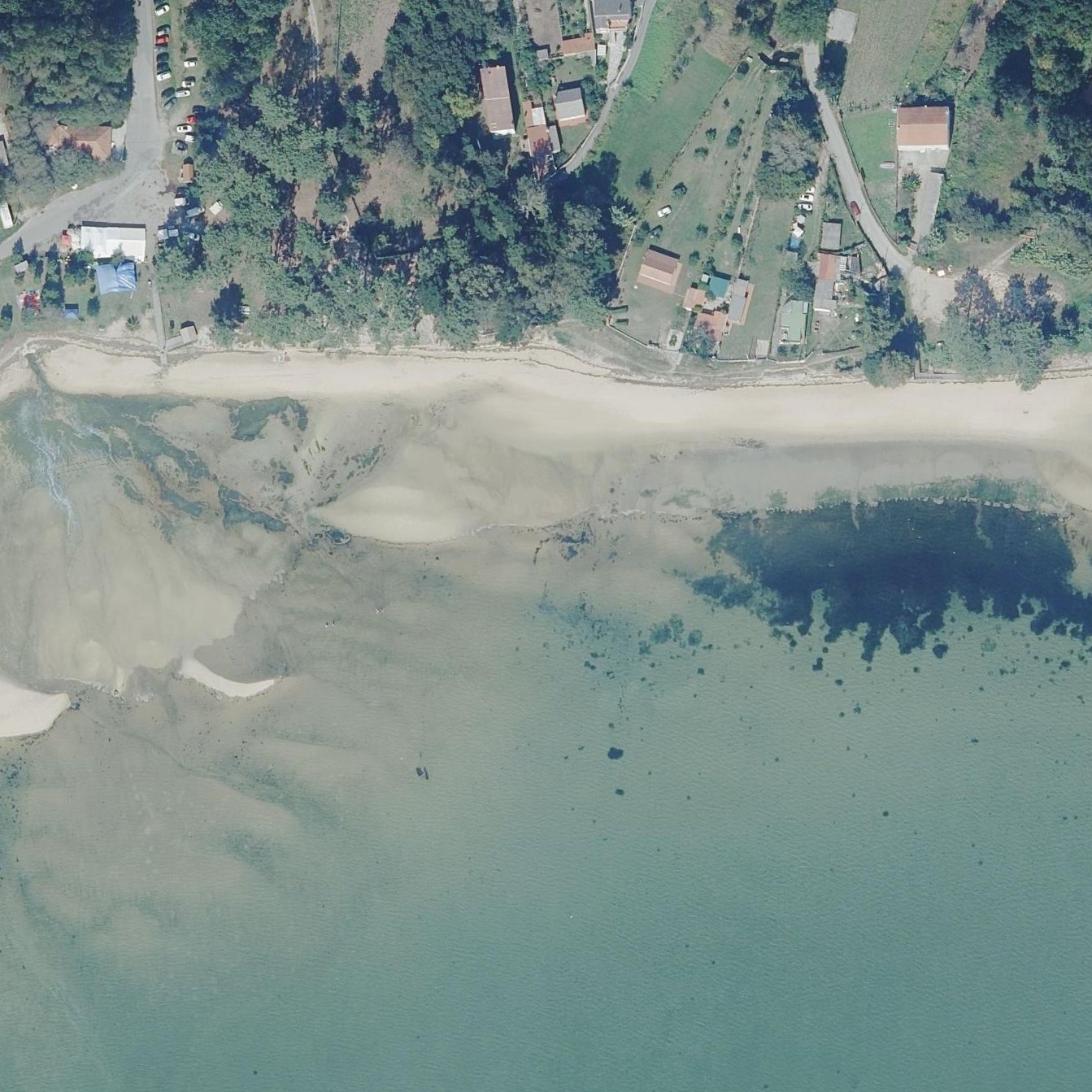 Aerial map of Praia de Mañóns