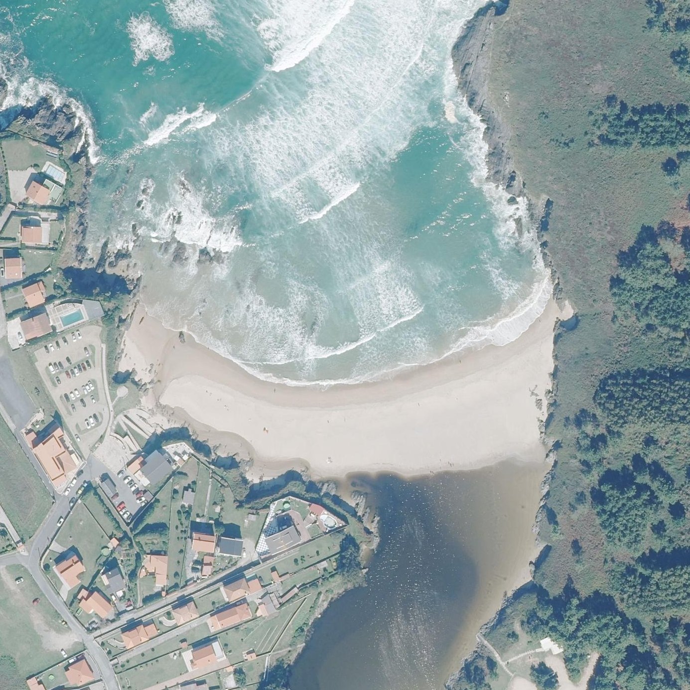 Aerial map of Praia de Meirás