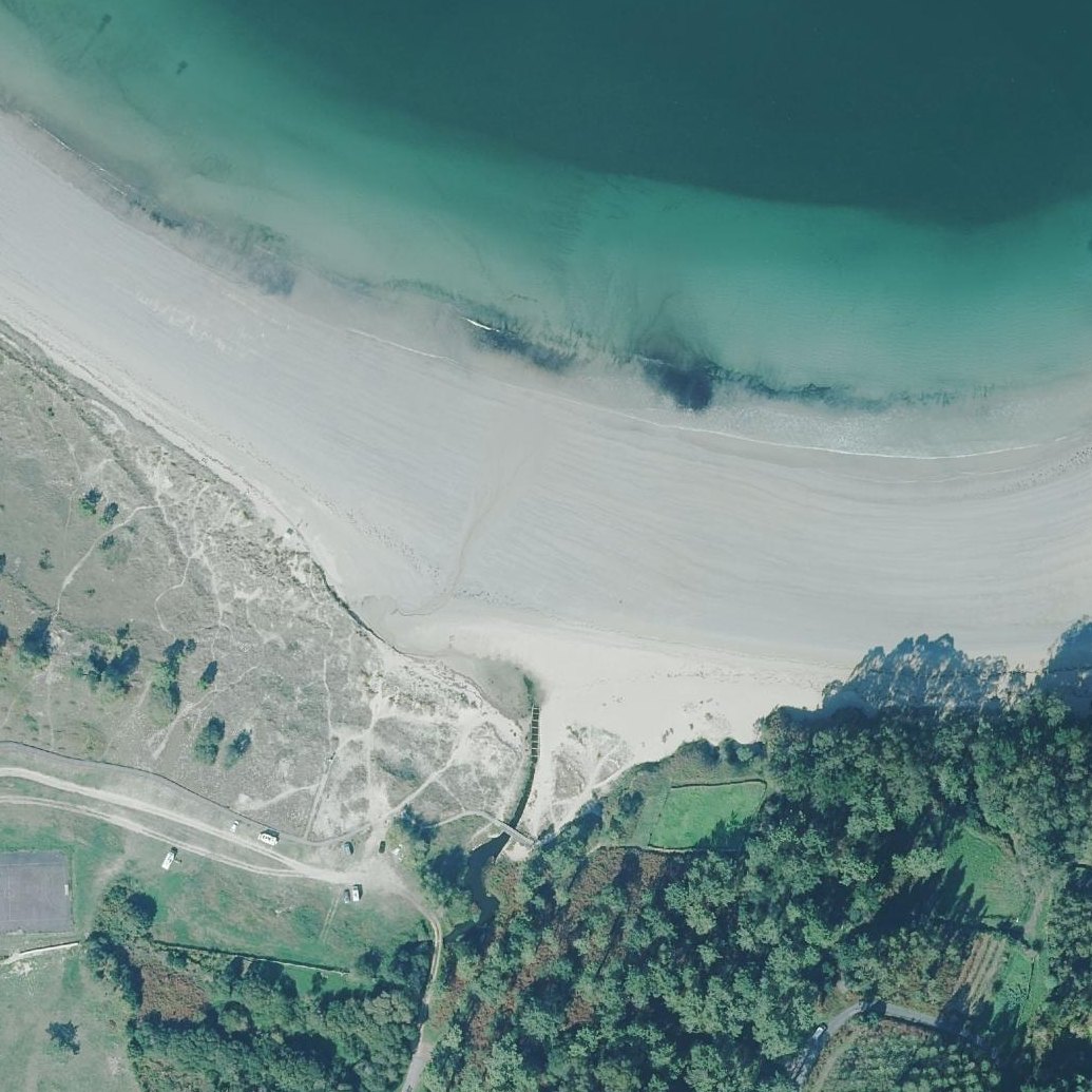 Aerial map of Praia de Merexo