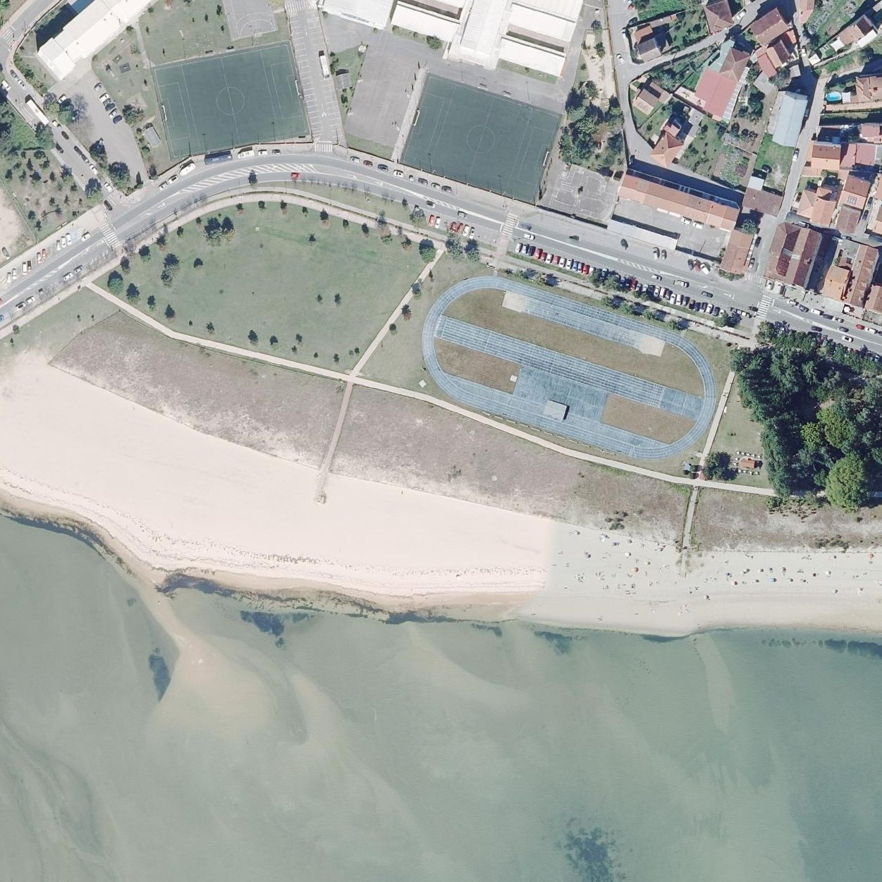 Aerial map of Praia de Moaña