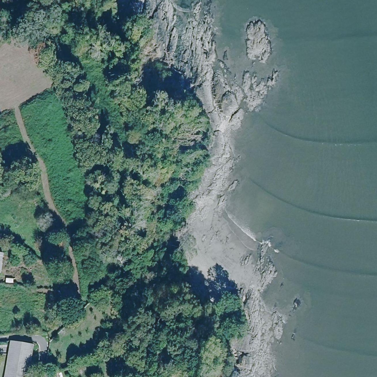 Aerial map of Praia de Moruxo