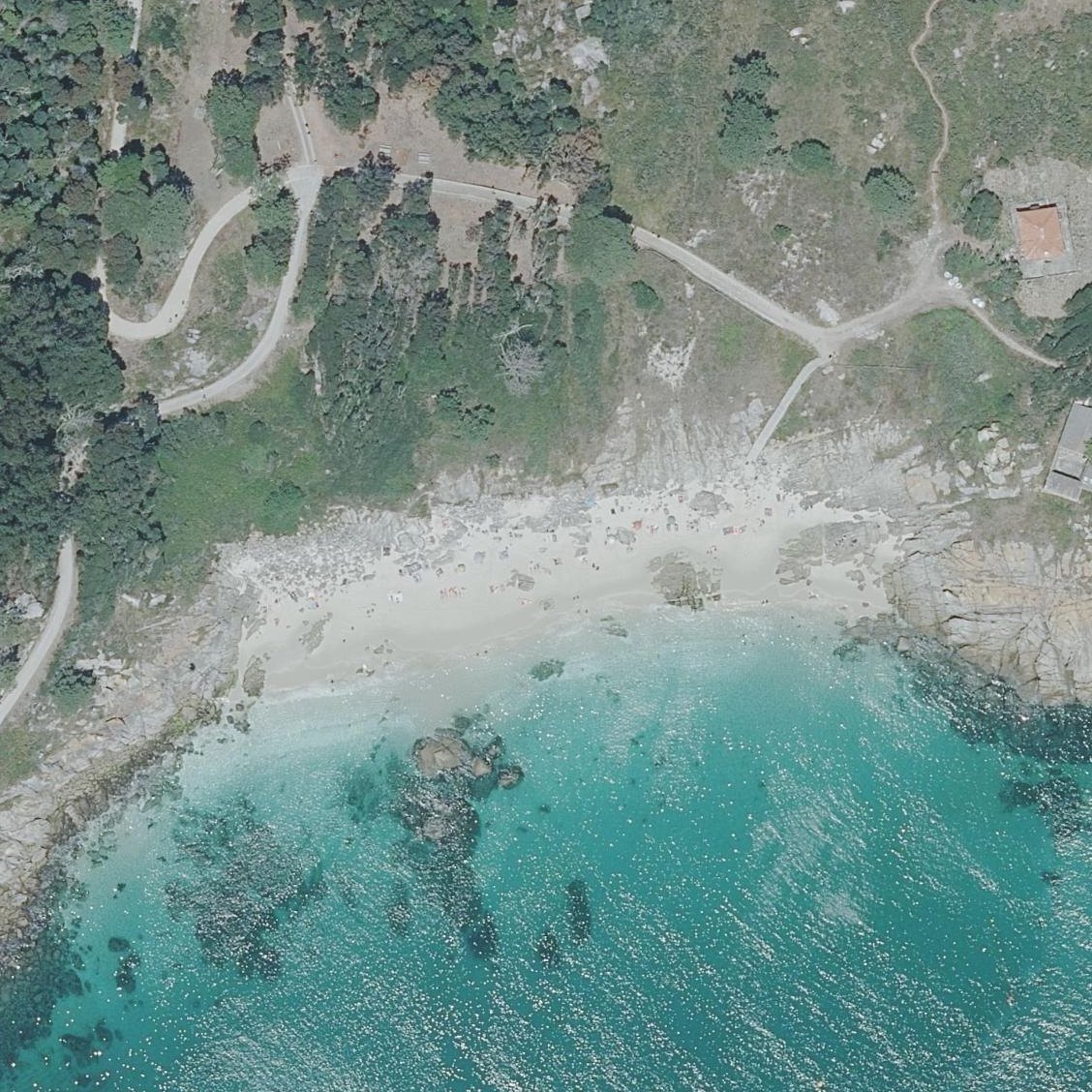 Aerial map of Praia de Nosa Señora