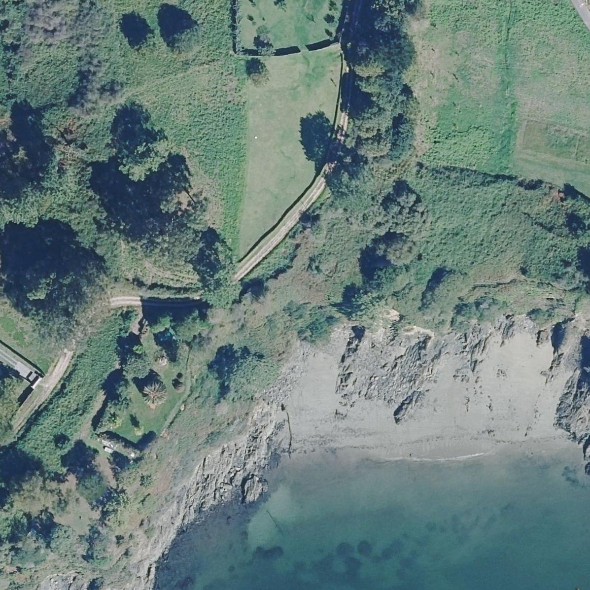 Aerial map of Praia de Ortecelo